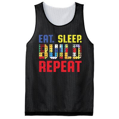 Funny Eat Sleep Build Repeat Building Funny Builders Mesh Reversible Basketball Jersey Tank