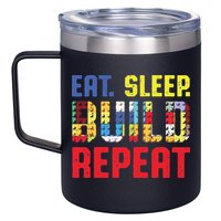 Funny Eat Sleep Build Repeat Building Funny Builders 12oz Stainless Steel Coffee Mug