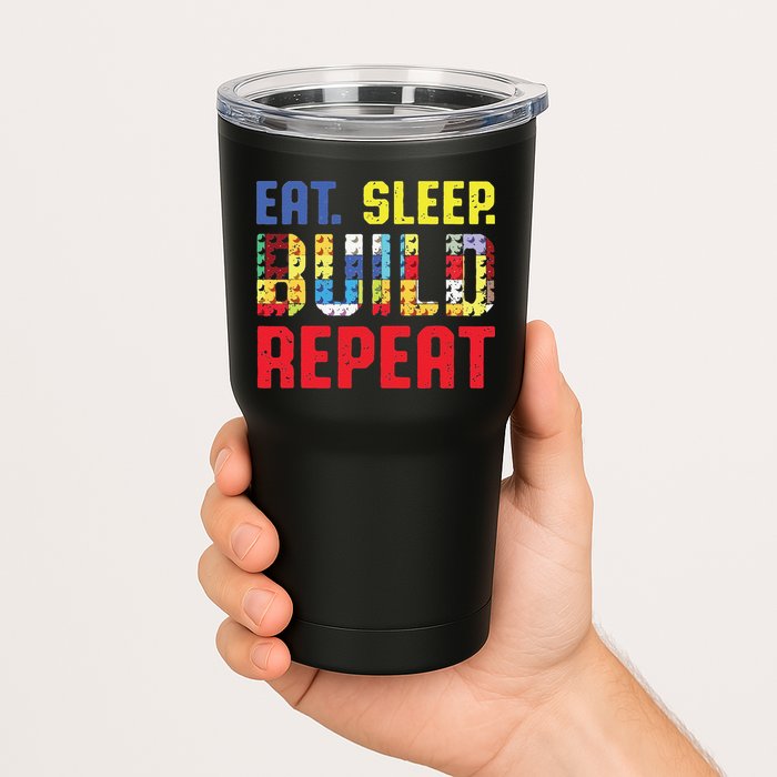 Funny Eat Sleep Build Repeat Building Funny Builders Tumbler