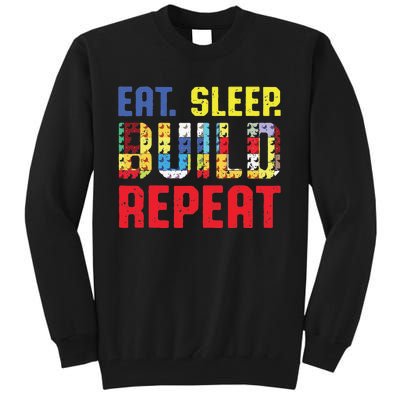 Funny Eat Sleep Build Repeat Building Funny Builders Tall Sweatshirt