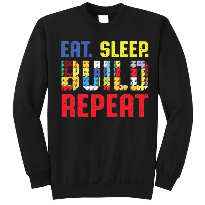 Funny Eat Sleep Build Repeat Building Funny Builders Tall Sweatshirt