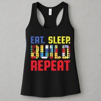 Funny Eat Sleep Build Repeat Building Funny Builders Womens Tank Top