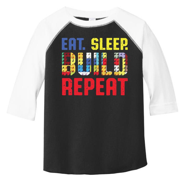 Funny Eat Sleep Build Repeat Building Funny Builders Toddler Fine Jersey T-Shirt
