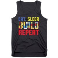 Funny Eat Sleep Build Repeat Building Funny Builders Tank Top