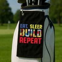 Funny Eat Sleep Build Repeat Building Funny Builders Golf Towel