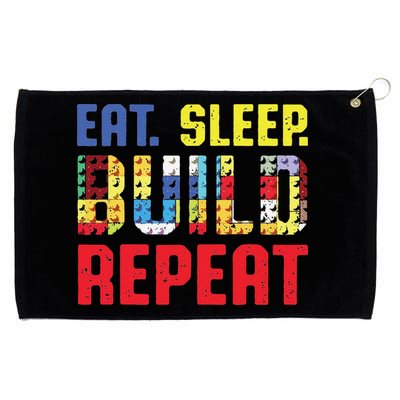 Funny Eat Sleep Build Repeat Building Funny Builders Grommeted Golf Towel