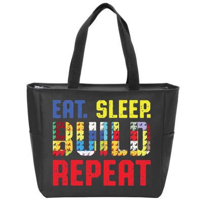 Funny Eat Sleep Build Repeat Building Funny Builders Zip Tote Bag