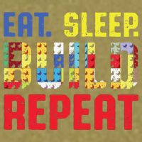 Funny Eat Sleep Build Repeat Building Funny Builders Garment-Dyed Women's Muscle Tee