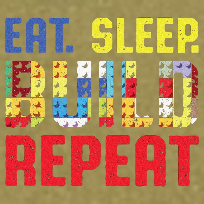 Funny Eat Sleep Build Repeat Building Funny Builders Garment-Dyed Women's Muscle Tee