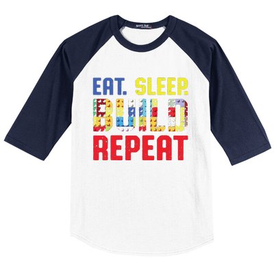 Funny Eat Sleep Build Repeat Building Funny Builders Baseball Sleeve Shirt