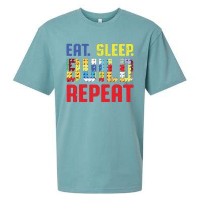 Funny Eat Sleep Build Repeat Building Funny Builders Sueded Cloud Jersey T-Shirt