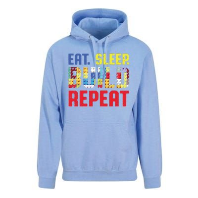 Funny Eat Sleep Build Repeat Building Funny Builders Unisex Surf Hoodie