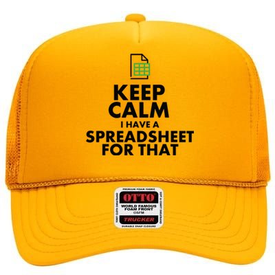 Funny Excel Spreadsheets Lover Gift Accountant Men Women High Crown Mesh Back Trucker Hat