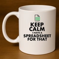 Funny Excel Spreadsheets Lover Gift Accountant Men Women 11oz C Handle Ceramic Mug