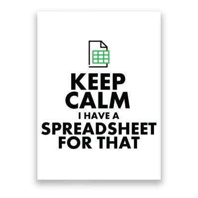 Funny Excel Spreadsheets Lover Gift Accountant Men Women Poster