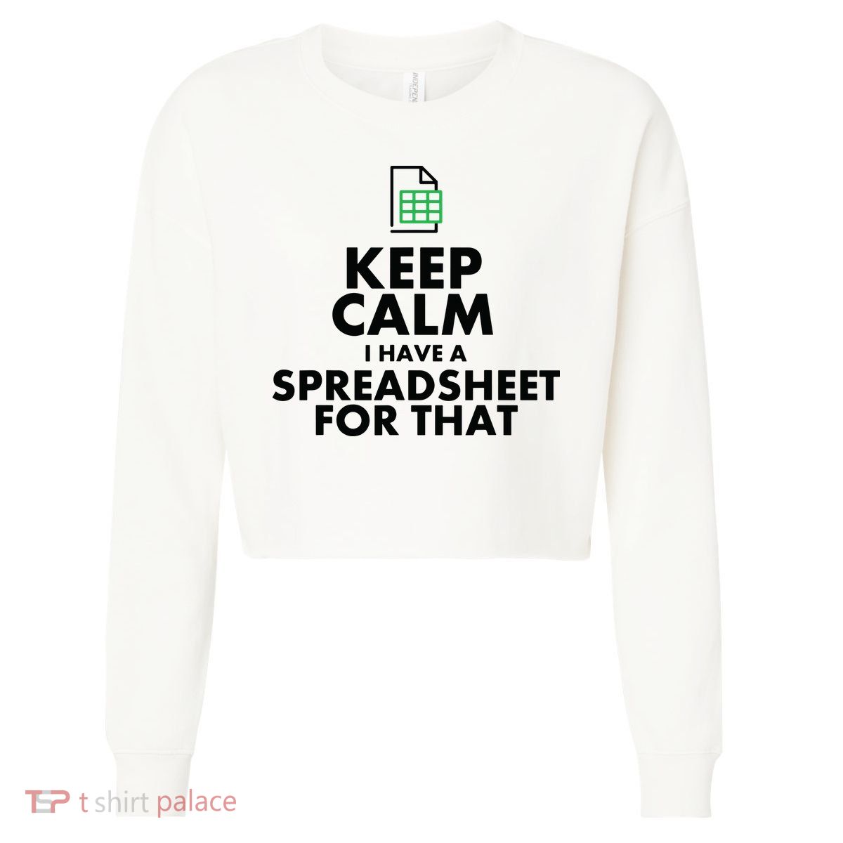Funny Excel Spreadsheets Lover Gift Accountant Men Women Cropped Pullover Crew