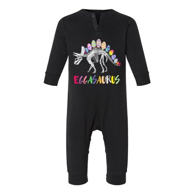 Funny Eggasaurus Stegosaurus Egg Dinosaur Happy Easter Day Infant Fleece One Piece