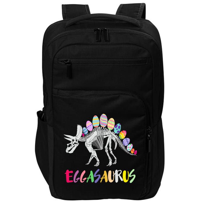 Funny Eggasaurus Stegosaurus Egg Dinosaur Happy Easter Day Impact Tech Backpack