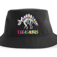 Funny Eggasaurus Stegosaurus Egg Dinosaur Happy Easter Day Sustainable Bucket Hat