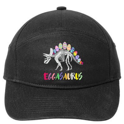 Funny Eggasaurus Stegosaurus Egg Dinosaur Happy Easter Day 7-Panel Snapback Hat