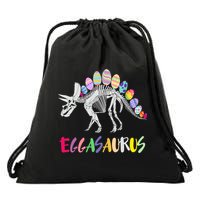 Funny Eggasaurus Stegosaurus Egg Dinosaur Happy Easter Day Drawstring Bag