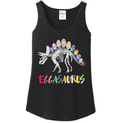 Funny Eggasaurus Stegosaurus Egg Dinosaur Happy Easter Day Ladies Essential Tank