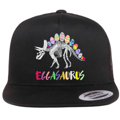 Funny Eggasaurus Stegosaurus Egg Dinosaur Happy Easter Day Flatbill Hat