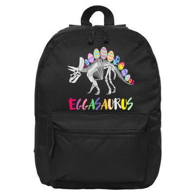 Funny Eggasaurus Stegosaurus Egg Dinosaur Happy Easter Day 16 in Basic Backpack