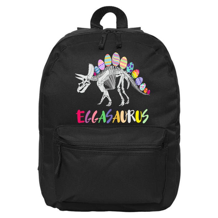 Funny Eggasaurus Stegosaurus Egg Dinosaur Happy Easter Day 16 in Basic Backpack