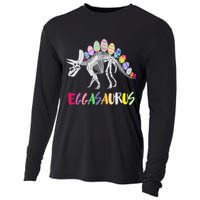 Funny Eggasaurus Stegosaurus Egg Dinosaur Happy Easter Day Cooling Performance Long Sleeve Crew
