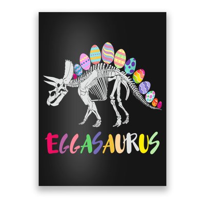 Funny Eggasaurus Stegosaurus Egg Dinosaur Happy Easter Day Poster