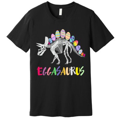 Funny Eggasaurus Stegosaurus Egg Dinosaur Happy Easter Day Premium T-Shirt