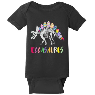 Funny Eggasaurus Stegosaurus Egg Dinosaur Happy Easter Day Baby Bodysuit