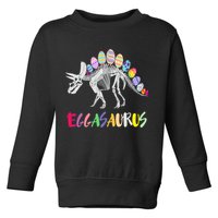 Funny Eggasaurus Stegosaurus Egg Dinosaur Happy Easter Day Toddler Sweatshirt