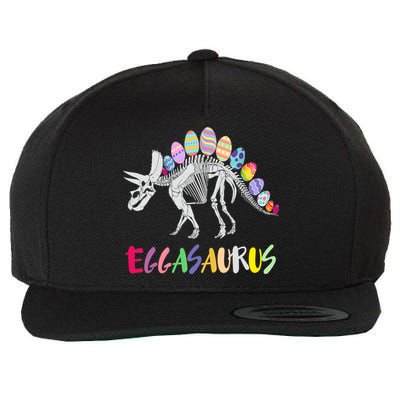 Funny Eggasaurus Stegosaurus Egg Dinosaur Happy Easter Day Wool Snapback Cap