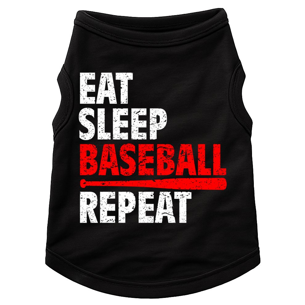Funny Eat Sleep Baseball Repeat Gift Doggie Tank