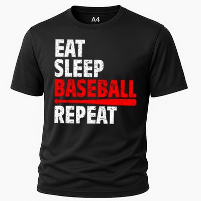 Funny Eat Sleep Baseball Repeat Gift Cooling Performance Crew T-Shirt