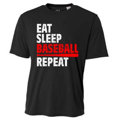 Funny Eat Sleep Baseball Repeat Gift Cooling Performance Crew T-Shirt