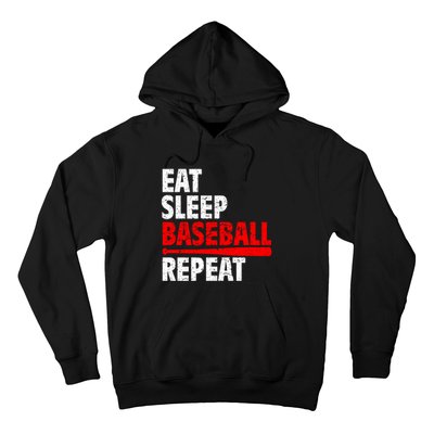 Funny Eat Sleep Baseball Repeat Gift Hoodie