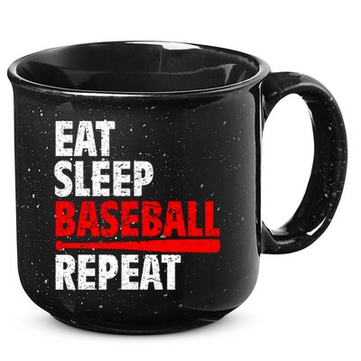 Funny Eat Sleep Baseball Repeat Gift 15oz Campfire Ceramic Mug