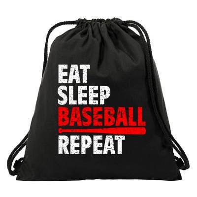 Funny Eat Sleep Baseball Repeat Gift Drawstring Bag