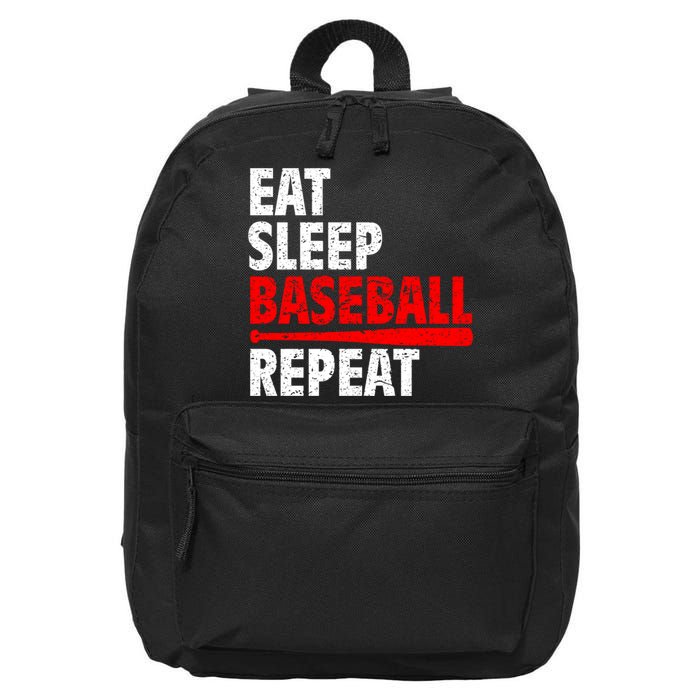 Funny Eat Sleep Baseball Repeat Gift 16 in Basic Backpack