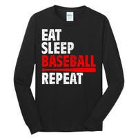 Funny Eat Sleep Baseball Repeat Gift Tall Long Sleeve T-Shirt