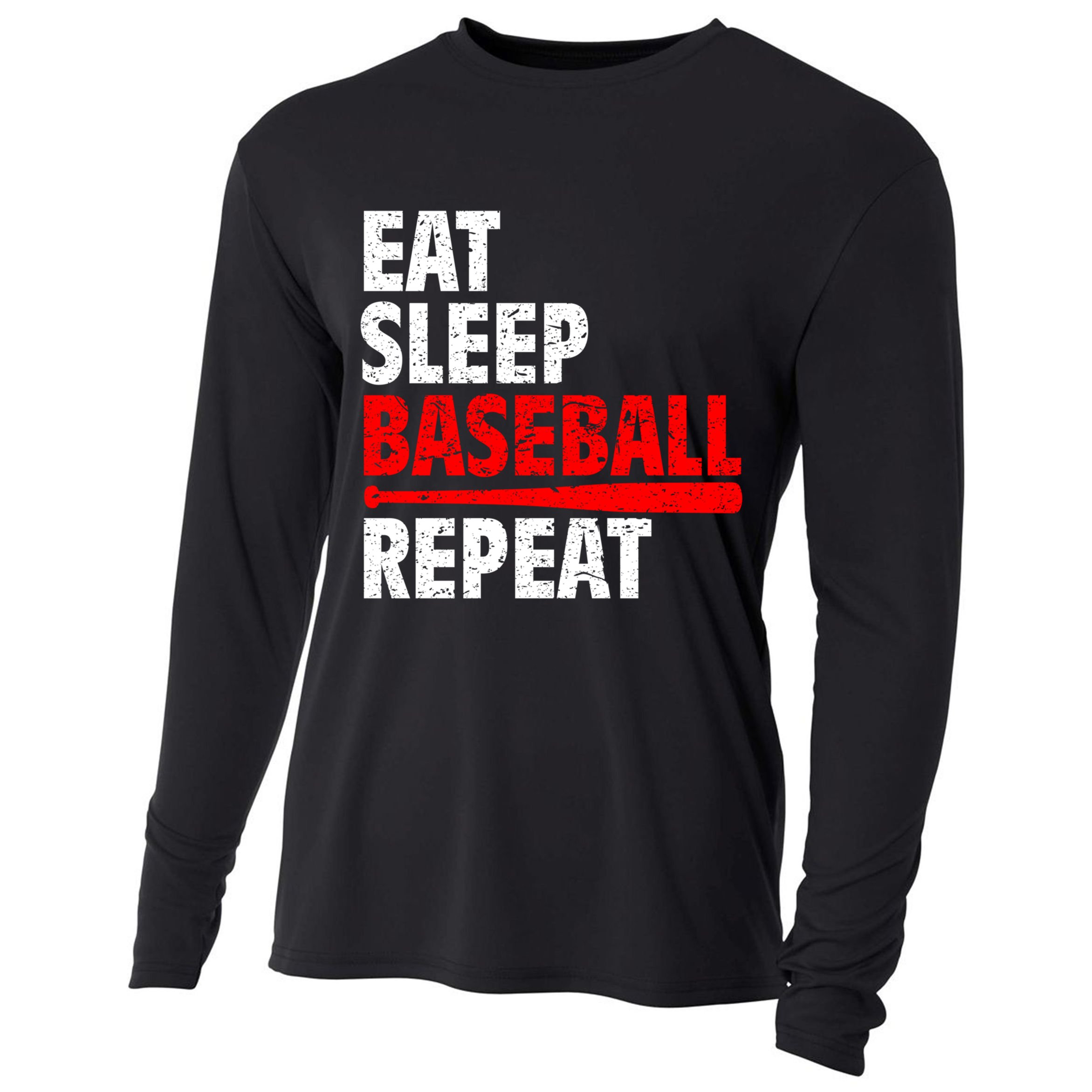Funny Eat Sleep Baseball Repeat Gift Cooling Performance Long Sleeve Crew