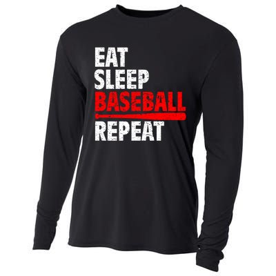 Funny Eat Sleep Baseball Repeat Gift Cooling Performance Long Sleeve Crew