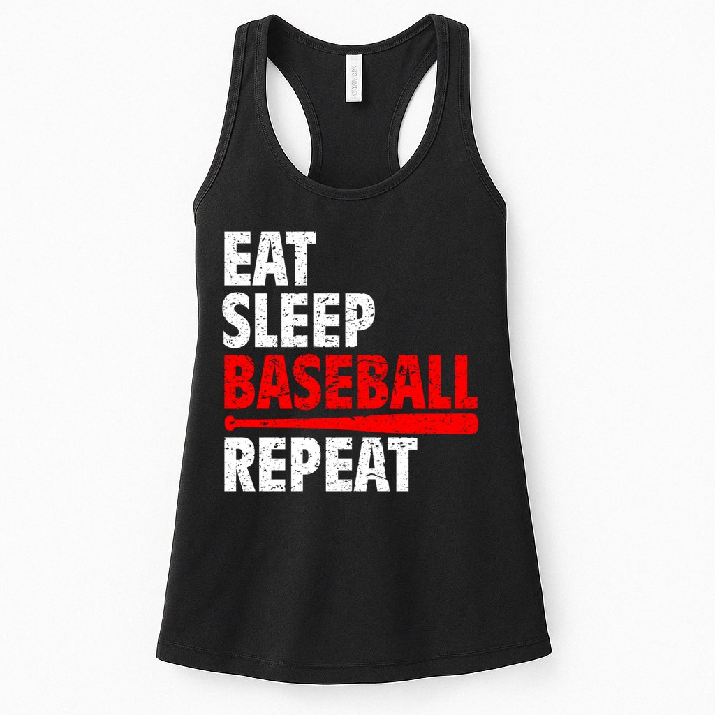 Funny Eat Sleep Baseball Repeat Gift Womens Tank Top
