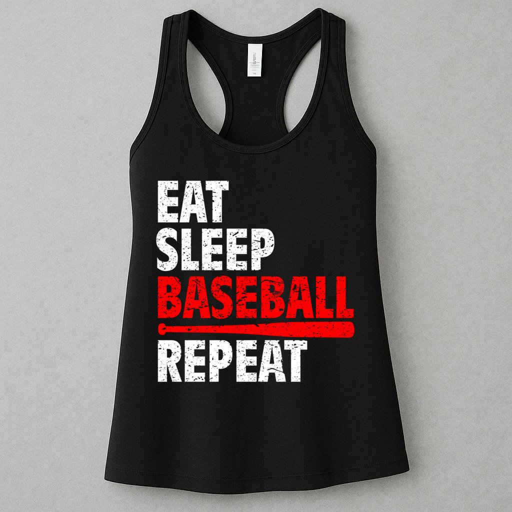 Funny Eat Sleep Baseball Repeat Gift Womens Tank Top