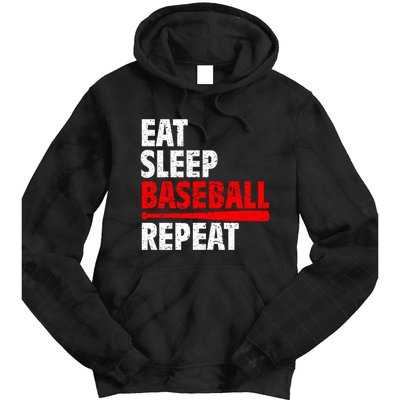 Funny Eat Sleep Baseball Repeat Gift Tie Dye Hoodie