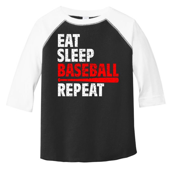 Funny Eat Sleep Baseball Repeat Gift Toddler Fine Jersey T-Shirt