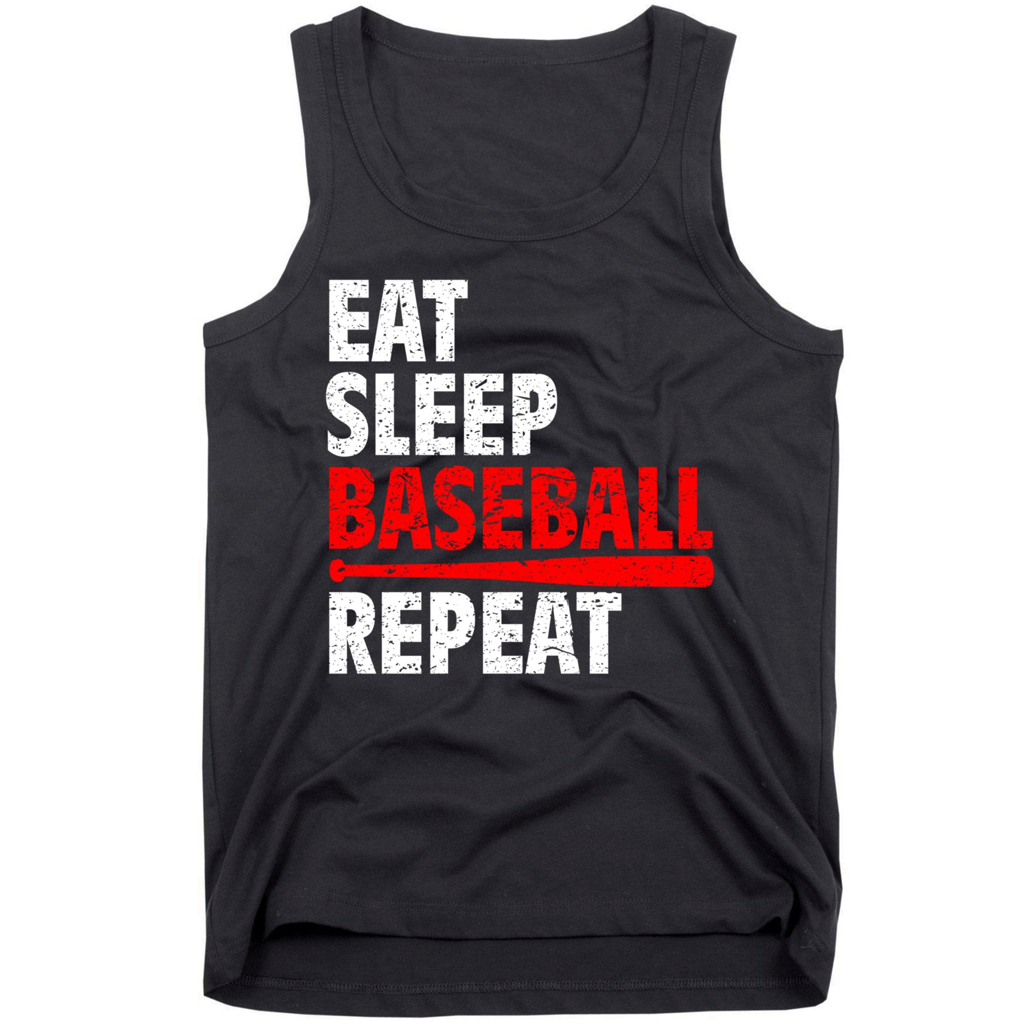 Funny Eat Sleep Baseball Repeat Gift Tank Top